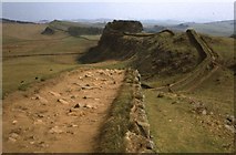 NY7868 : Hadrian's Wall at Cuddy Crags, 1974 by M J Richardson