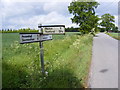 TM3470 : Roadsign on  Heveningham Long Lane by Geographer