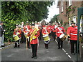 Band assembling at the start of the Old Club Parade