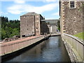 NS8842 : Mill lade and mill buildings at New Lanark by James Denham
