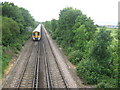 Railway to Whitstable and train heading to Faversham