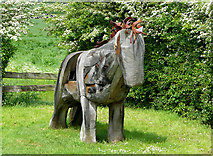 SJ6352 : Canalside horse sculpture, by Nantwich Basin, Cheshire by Roger  D Kidd