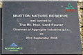 Plaque at Murton Nature Reserve, Forfar