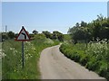 Sharp road bend by Tyn Rhos