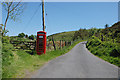 Phone box above Pontrhydygroes