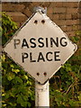 Puddletown: old-fashioned Passing Place sign, Birch Lane