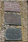 NT5434 : Plaques on Gattonside Suspension Bridge by Jim Barton