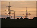 Pylons against the dusky sky