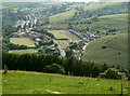 A view over Lewistown and farmland in the Ogmore Valley