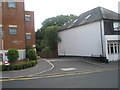 Entrance to car park for Arista Court in Harvest Road