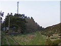 Junction of track by mast near Cefn Rhydd