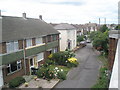 Houses in Middlecroft Lane as seen from Anns Hill Bridge