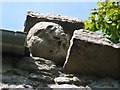NS3974 : Dumbarton Rock: Carved face on Guard House by Lairich Rig