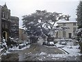 Melting snow at the Abbey Hotel