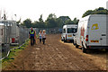 Glastonbury Festival - looking west on track from the east carparks