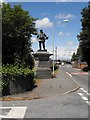 David Davies statue beside the A470