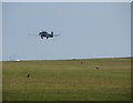 Light aircraft takes off at Lands End airfield