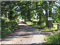 Bridleway on farm road to Vine Farm Barn