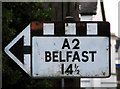 Pre-Worboys sign, Ballyholme Road