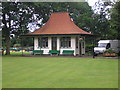 Putting green and pavilion