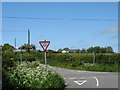 Porth-y-gadfa crossroads from the east