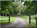 Gated entrance to Flint Cottages near to Michelham Priory