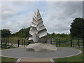 TQ5974 : Hand Axe Sculpture in Swanscombe Heritage Park by David Anstiss