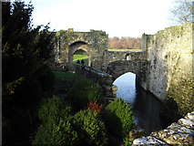 TQ8353 : A bridge over the moat at Leeds Castle. by Lynda Poulter