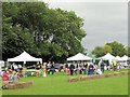 Barbecue and other stalls at the Long Marston Village Show, 2009