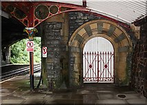 SO7845 : Doorway to "The Worm", Malvern Station by Bob Embleton