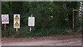 Array of signs on Fawley Lane