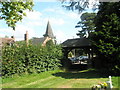 View from the cemetery gate at Ditton Priors over to the parish church