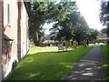 Seat in the churchyard at St Lawrence, Church Stretton