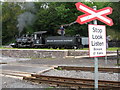 SO0612 : Level crossing at Pontsticill station, Brecon Mountain Railway by Gareth James