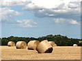 TG3005 : Straw bales awaiting collection by Evelyn Simak