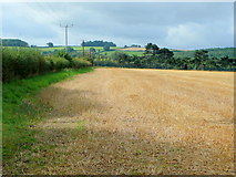 SO5435 : Footpath by a stubble field by Jonathan Billinger