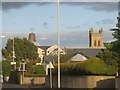 The spire of the Catholic Chapel and the tower of the Presbyterian Church from Bryansford Avenue