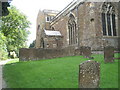 Looking towards the church porch at St Mary, Adderbury