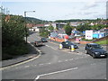 Looking from the railway passenger footbridge towards Tesco