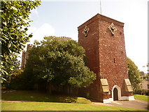 SX9373 : Teignmouth: St. James’s church tower by Chris Downer