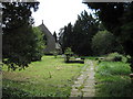 Churchyard path, Christ Church, Rossett