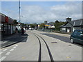 Railway line in street in Porthmadog