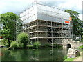 Whittington Castle during the restoration work in  August 2006