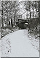 Old Town Rail Path by Devizes Road Bridge in winter