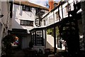 The coaching inn courtyard of the Marlborough Arms Hotel