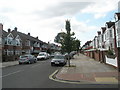 Wide pavement in Kirby Road (looking west)