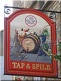 NY9363 : Sign for the Tap & Spile, Battle Hill by Mike Quinn