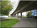 Cycle path under the DLR viaduct