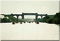 Approaching Partington railway viaduct on the Manchester Ship Canal