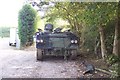 Armoured Personnel Carrier on footpath